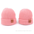 Adult Childre Leder Label Strickbeanie Hut